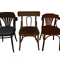 Garden Landscape Design Featuring Various Wooden Chairs With Armrests And Curved Legs