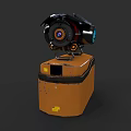 Commercial Automated Business Equipment With Black Top Camera Lens And Orange Base