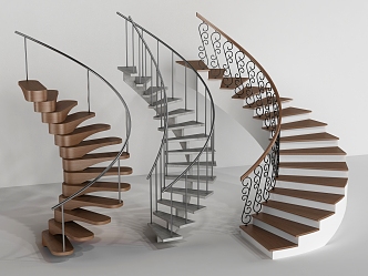 modern revolving staircase 3d model