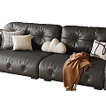 Modern Leather Multiplayer Sofa 3d model