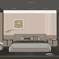Modern Minimalist Bedroom Interior Design With Light Colored Bed Accent Chair And Wall Art