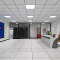 Modern Control Room Interior With Large Monitoring Screens Control Desk And Server Racks