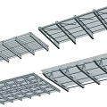Metal Awning Structure With Foldable Frames And Support Brackets For Outdoor Use 3d model
