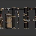 modern pipeline gas pipeline city pipeline 3d model