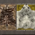 Square Rug With Zebra Pattern And Yellow Background On Wooden Floor Fringe Edge