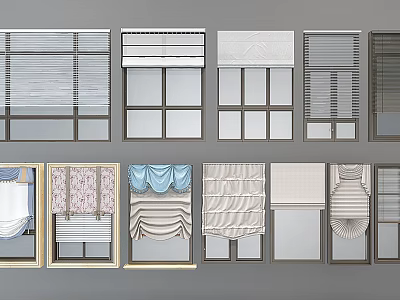 Multiple Roman Blinds Designs With Various Styles For Window Decoration And Home Interiors 3d model