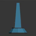 Blue Conical Tower Structure with Textured Surface and Hexagonal Base in Modern Design 3d model