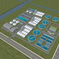 Birds Eye View Planning of Industrial Zone Layout With Circular Tanks Buildings Roads and River