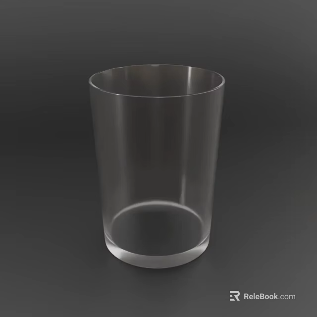 Simple Clear Transparent Glass Cup Isolated On Dark Background Design 3d model 