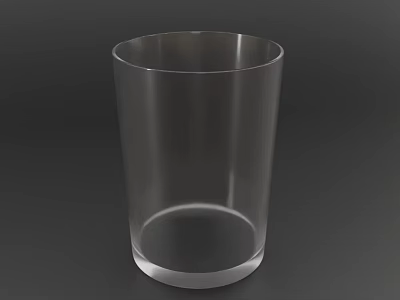 Simple Clear Transparent Glass Cup Isolated On Dark Background Design 3d model