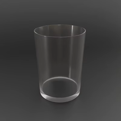 Simple Clear Transparent Glass Cup Isolated On Dark Background Design 3d model