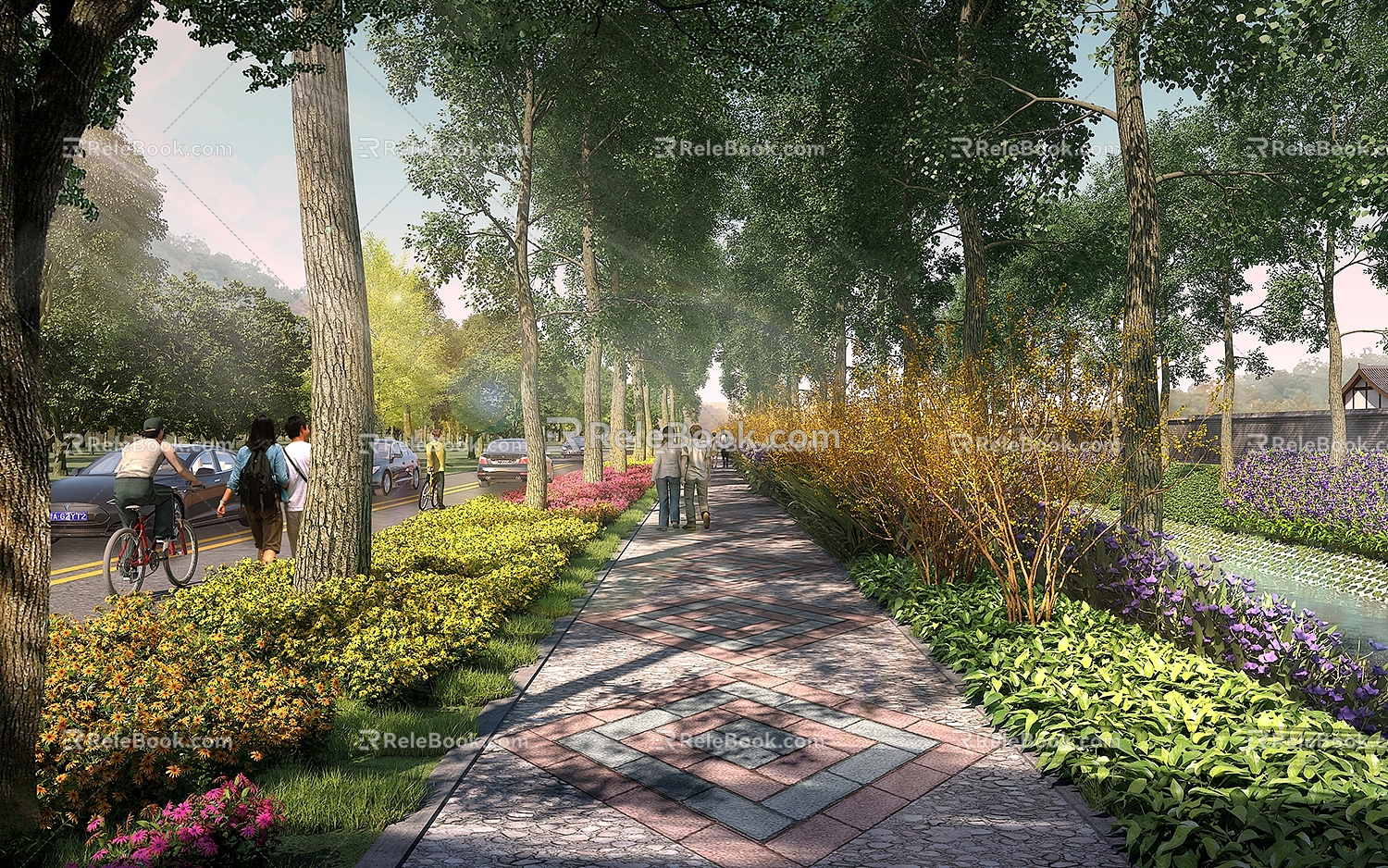 Modern Park View Path 3d model