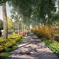 Modern Park View Path 3d model