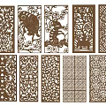Decorative Wooden Partition With Various Intricate Carved Patterns For Home Interior