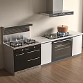 Modern Kitchen With Gas Stove Oven Range Hood And White Cabinets
