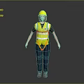 Worker European worker mechanic builder repairman miner digger figure 3d model