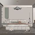 Modern Minimalist Bedroom Interior Design With Upholstered Headboard Round Mirror And Neutral Tones