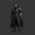 Male Character In Tactical Outfit With Long Coat Armor Details And Combat Boots