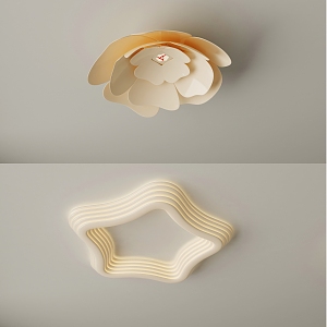 Cream wind ceiling lamp lighting combination decorative lamp 3d model