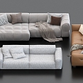 Multiplayer Sofa Double Sofa Sofa Combination Fabric Sofa Leather Sofa 3d model