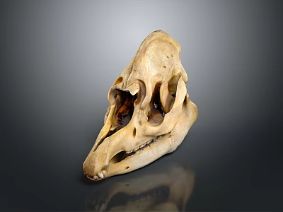 Animal Skull As Anatomical Organ With Detailed Bone Structure And Features 3d model