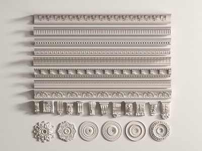 Gypsum line gypsum components carved 3d model