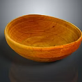 Handcrafted Natural Wooden Bowl With Organic Wood Grain For Home Use
