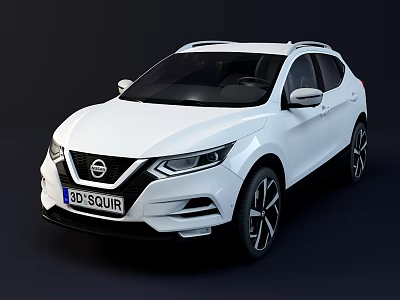 White Nissan Qashqai SUV with Modern Front Design and Alloy Wheels 3d model White Nissan Qashqai SUV with Modern Front Design and Alloy Wheels 3d model