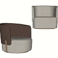 Elegant Modern Accent Chair Design With Fabric Upholstery Leather Armrest And Round Base