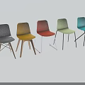 Modern Dining Chairs In Gray Yellow Red Light Green Blue With Wooden And Metal Legs