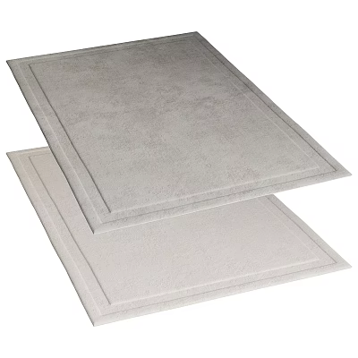 Two Soft Gray Square Rugs Featuring Simple Texture For Home Decor 3d model
