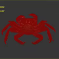 Detailed Brown Crab With Purple Claws And Legs On Dark Background