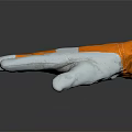 White Leather Palm And Orange Canvas Work Gloves With Reinforced Stitching 3d model