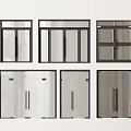 Modern Double Doors Design With Various Glass Panels And Black Frames