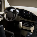 White Commercial Van With Open Side Doors And Roof Rack For Business Use