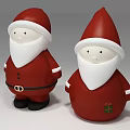 Christmas Decorative Ornament Set With Red Santa Claus Figures White Beard And Gift Pattern