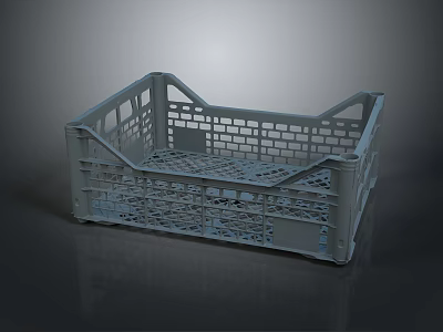 Perforated Plastic Storage Basket For Household Supplies Organized Home Utility Use 3d model