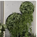 Various Green Plants and Flowers in Indoor Decorative Glass Container with Lighting Balls
