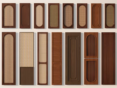 Various Wooden Door Panel Designs With Different Textures And Colors For Home 3d model