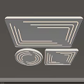 Modern Ceiling Lights With Square And Round Shapes And LED Strip Design 3d model