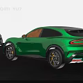 Xiaomi Yu7 Green Crossover SUV Modern Exterior Design Rear View With Alloy Wheels
