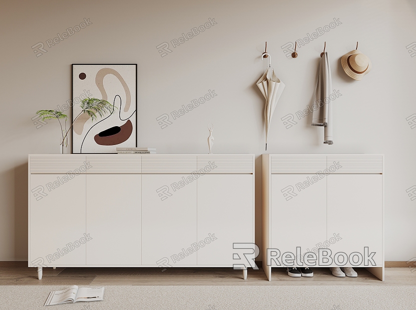 Cream wind shoe cabinet model