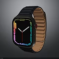 Stylish Smart Watch With Colorful Display And Blue Orange Strap Design