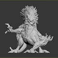 White Dragon Fantasy Character Sculpture For Game And Movie With Detailed Mane And Wings