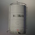 Industrial Methanol Storage Tank With Safety Sign And Chemical Structure Label