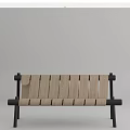 Modern Outdoor Chair Design With Wooden Slat Seat And Black Metal Frame