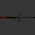 Tactical Sniper Rifle With Black Body Scope Bipod Red Part And Long Barrel