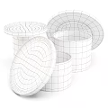Round Wooden And Black Decorative Storage Containers With Tray Design