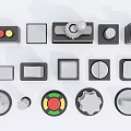 Modern push button switch combination 3d model
