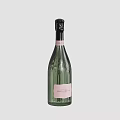 Elegant Wine Bottle And Glass With Pink Label And Transparent Glass Design For Dining